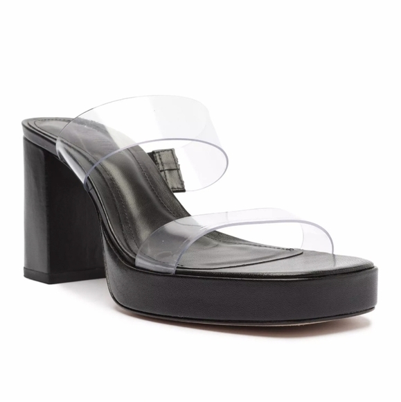 SCHUTZ Womens Ariella Block Heels Leather sandals shoes sz 9.5B - Picture 1 of 12
